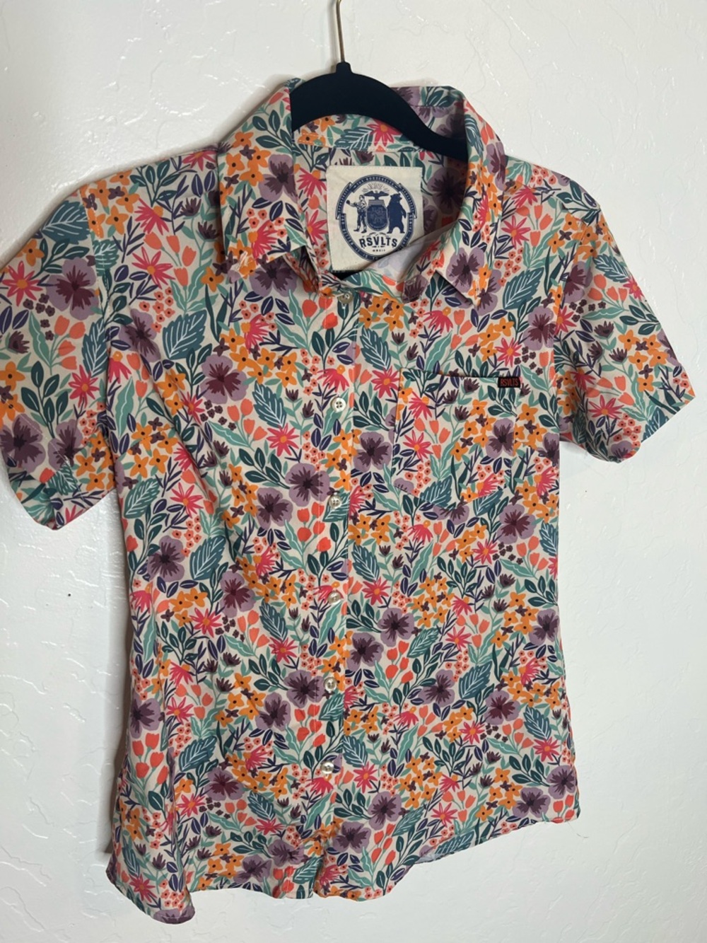 RSVLTS Floral Short-Sleeve Button Shirt Garden Shirt (like Duluth style) Small